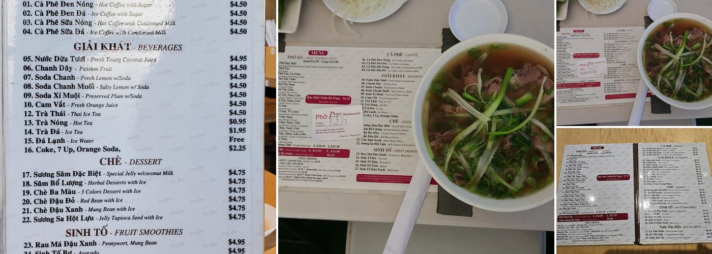 Pho Papa Menu
