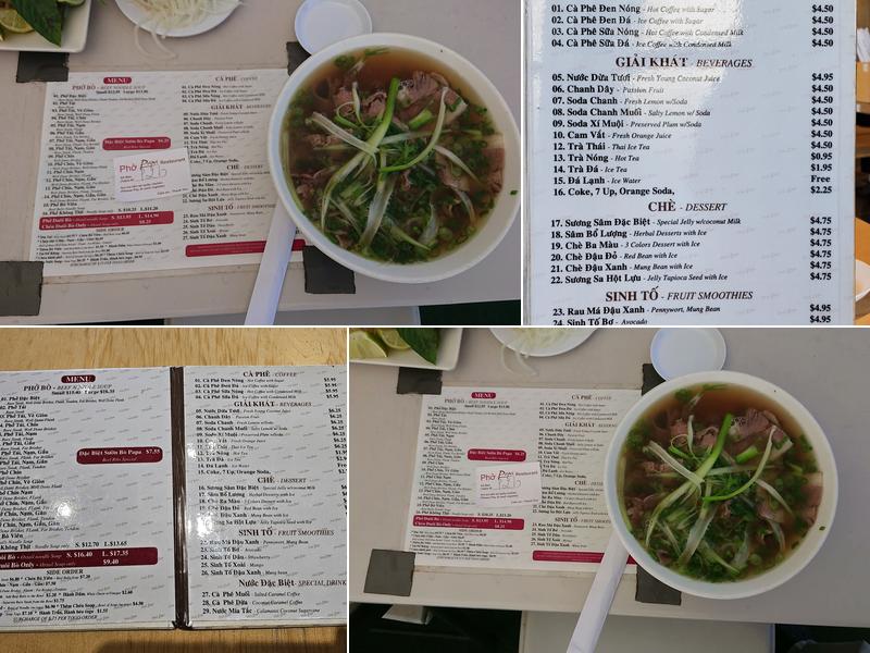 Pho Papa Menu