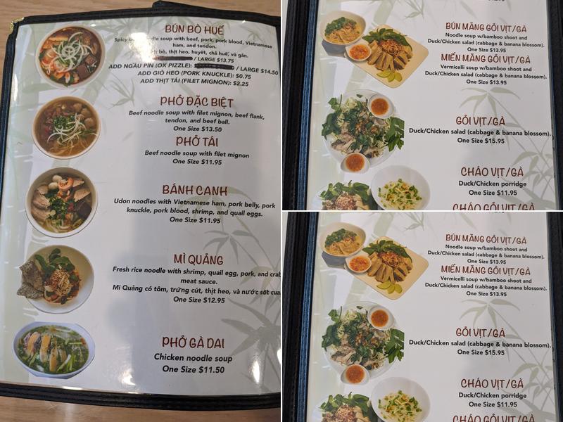 Bun Bo Hue An Nam 3 Menu