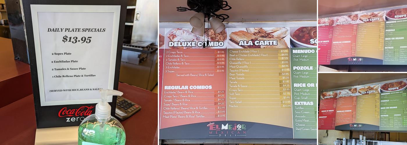 El Mejor Mexican Deli Menu