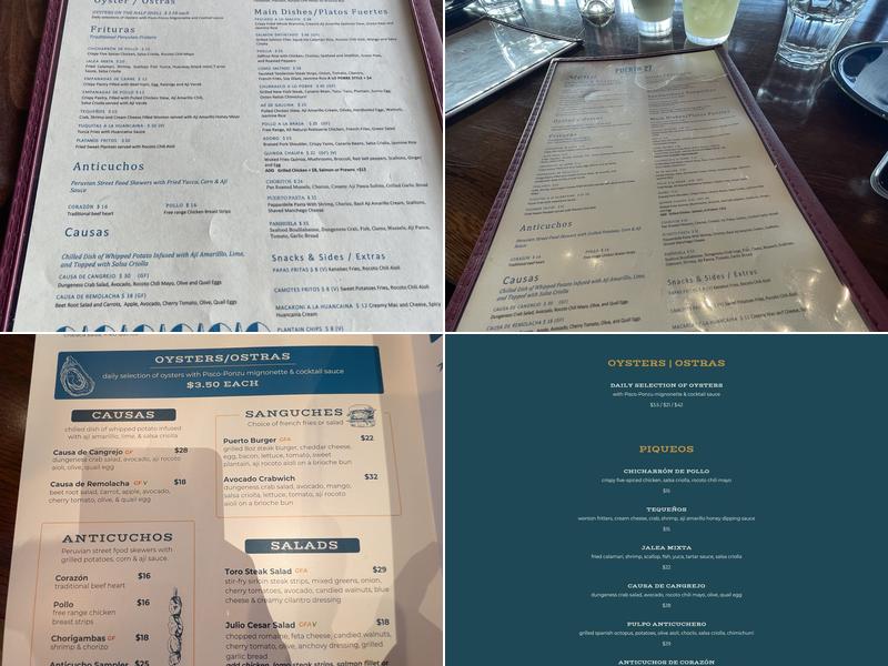 Puerto 27 Restaurant Menu