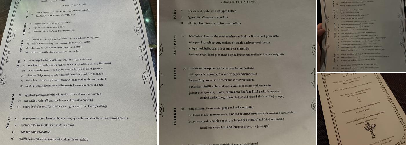 SPQR Menu