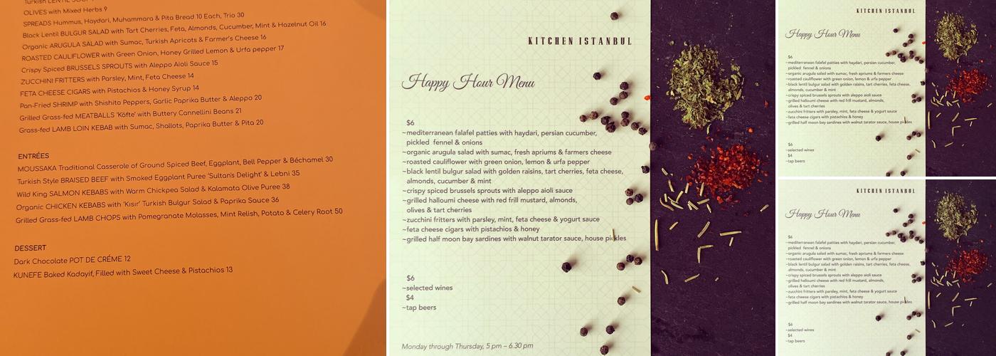 Kitchen Istanbul Menu