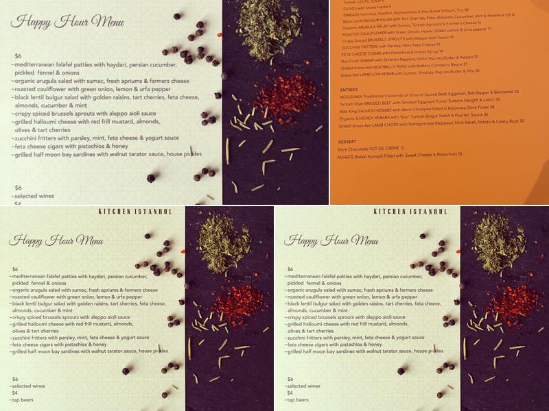 Kitchen Istanbul Menu