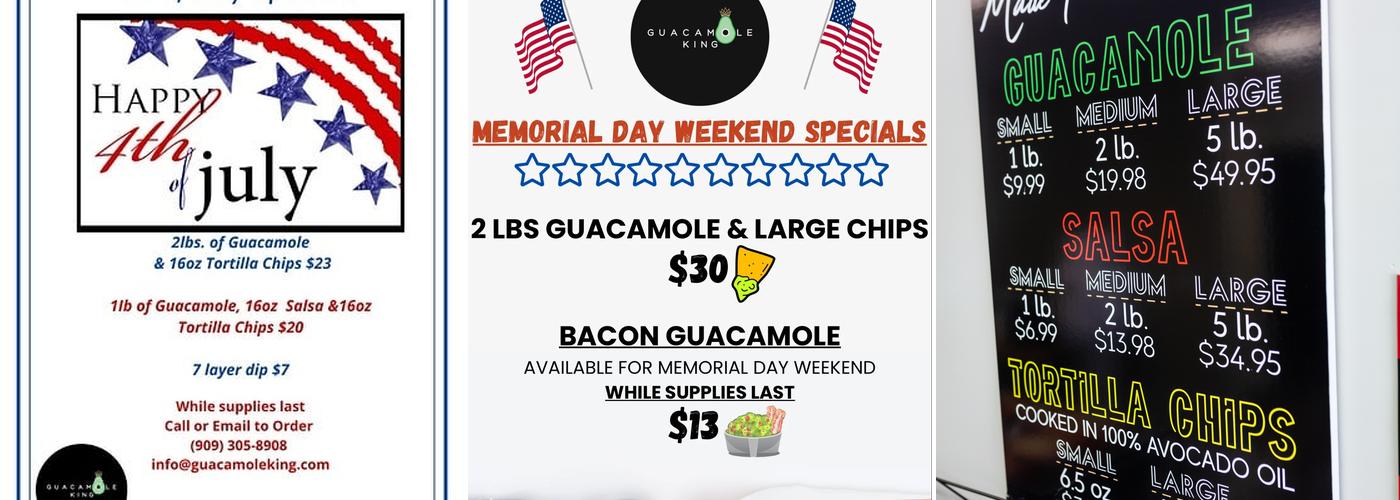 Guacamole King Menu
