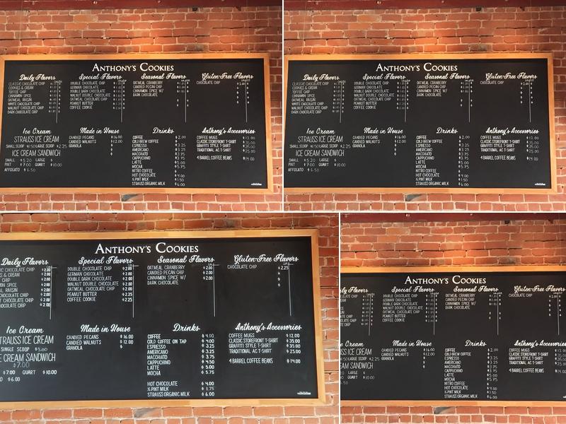Anthony's Cookies - Berkeley Menu