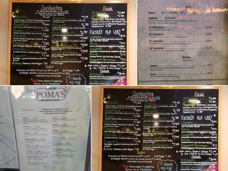 Poma's Italian Deli Menu