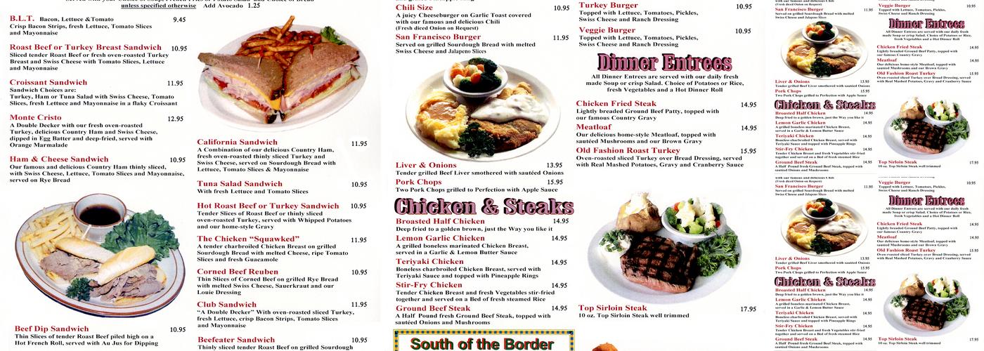 Primrose Restaurant Menu