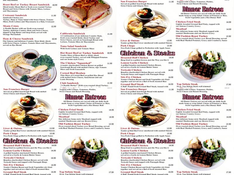 Primrose Restaurant Menu