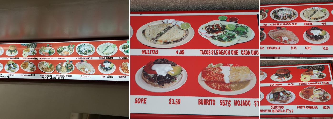 Cemitas Poblanas Menu