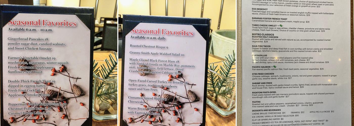 Lakeview Bistro Menu