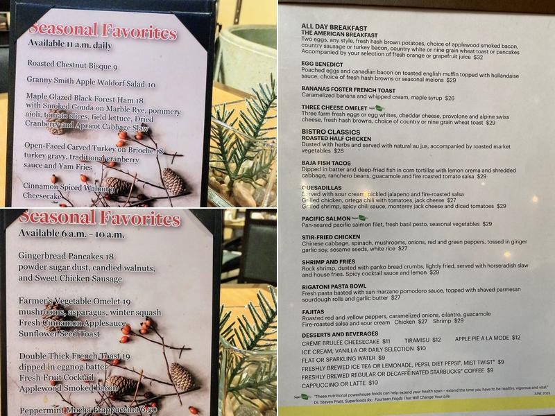 Lakeview Bistro Menu