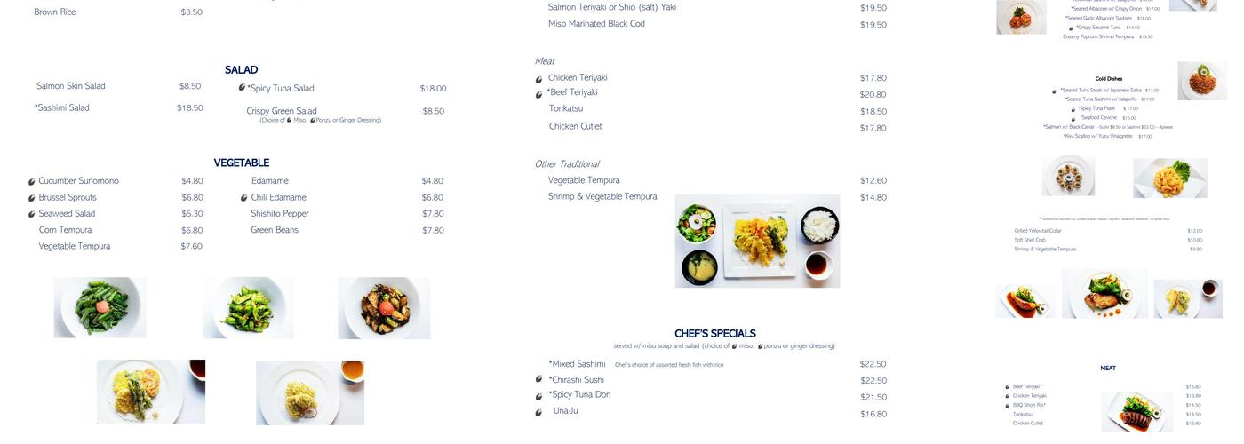 Sushi KATSU-YA Encino Menu
