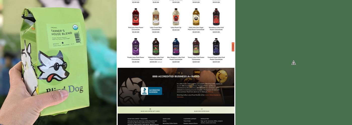 Blind Dog Coffee Roaster Menu