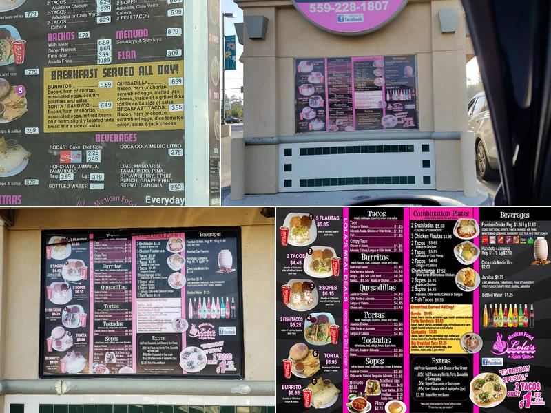 Lola's Ricos Tacos Menu