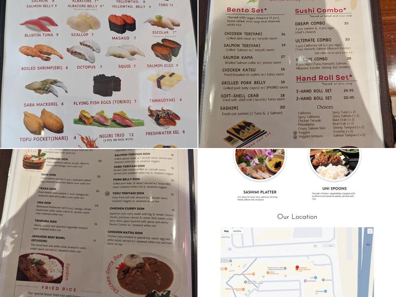 Kinoyume Sushi and Grill Menu