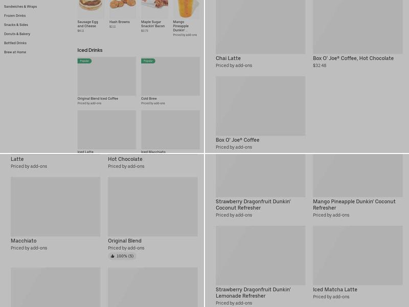 Dunkin' Menu