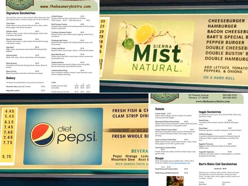 Beanery Bistro Menu