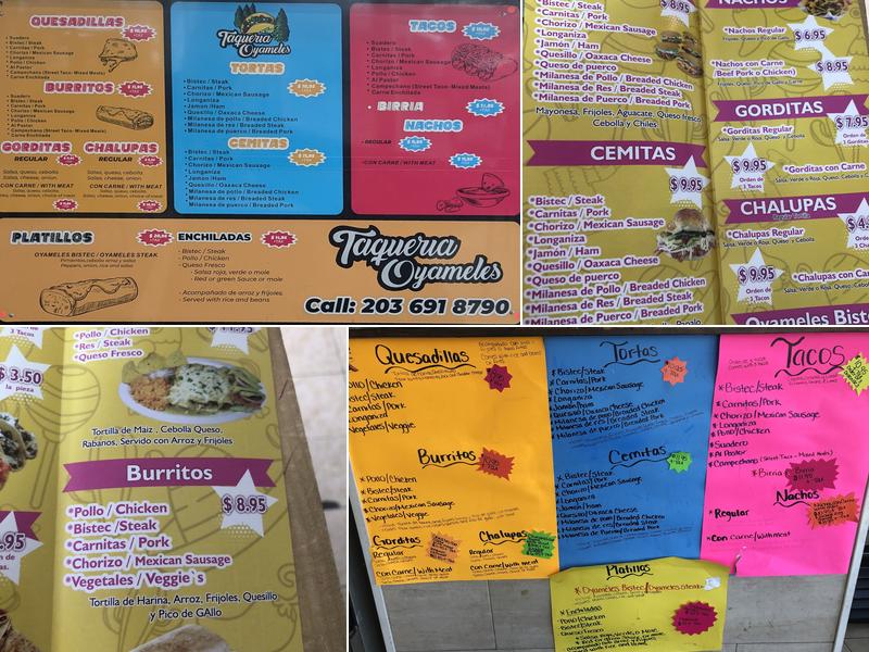 Taqueria Oyameles Menu