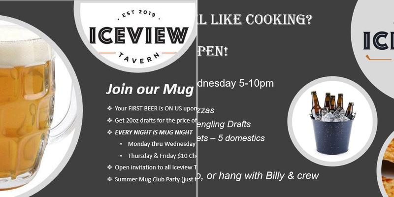 Iceview Tavern Menu