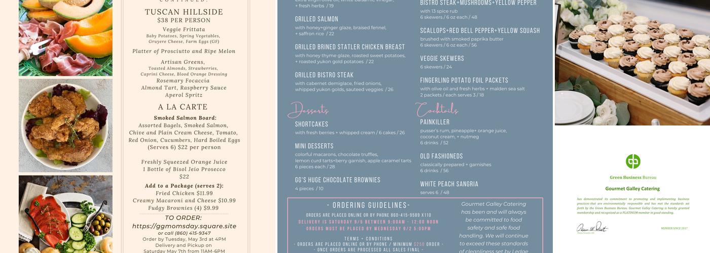 Gourmet Galley Catering Menu