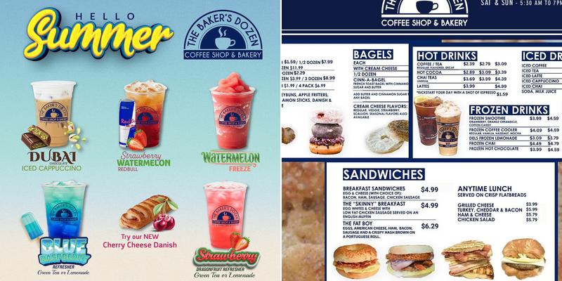 Baker’s Dozen Menu