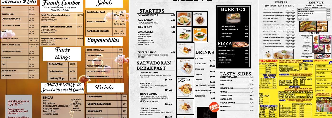 Crunchy Fried Chicken & Pupuseria Menu