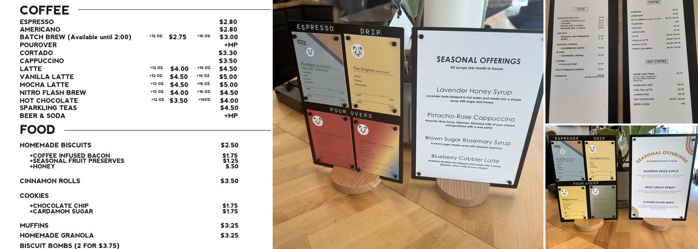 Native Coffee Menu