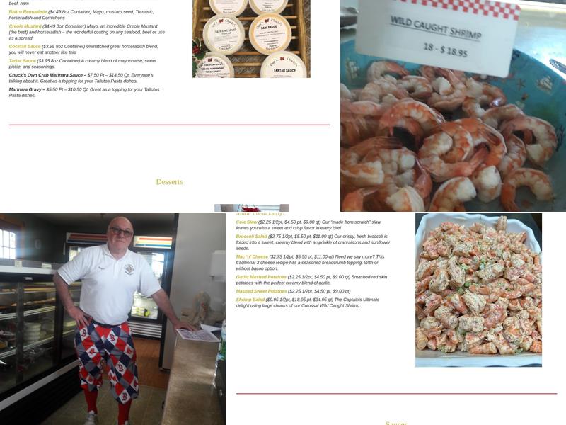 Capt'n Chucky's Crab Cake co. Menu