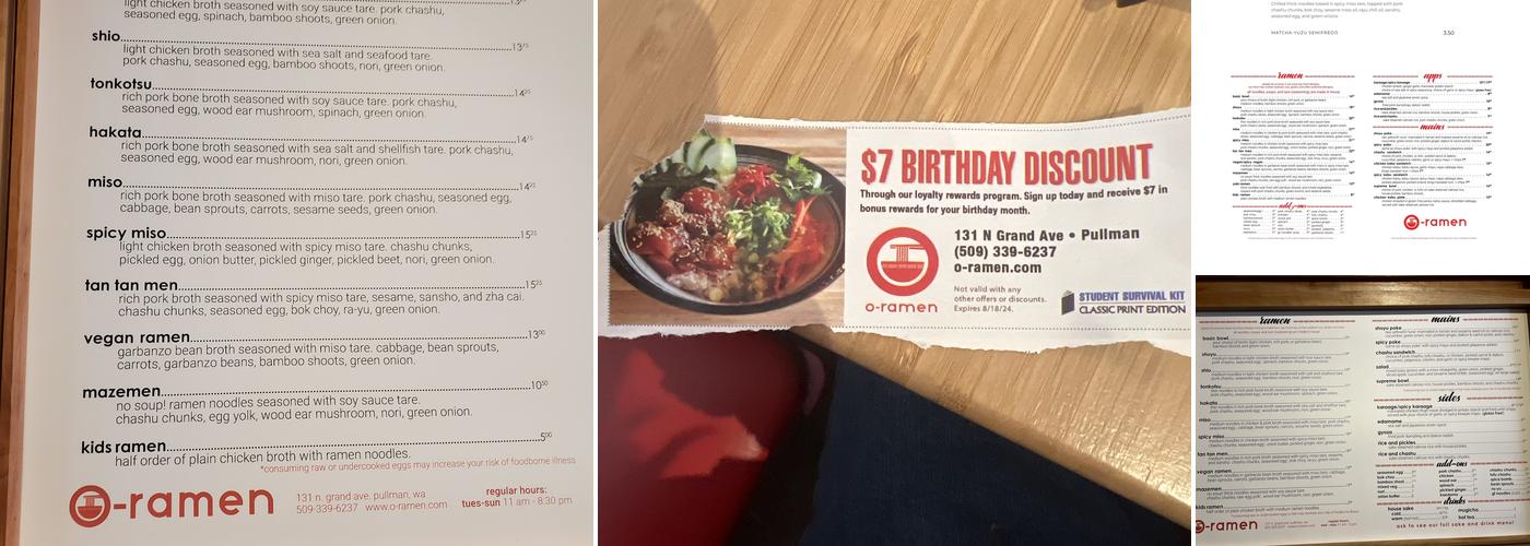 o-ramen Menu
