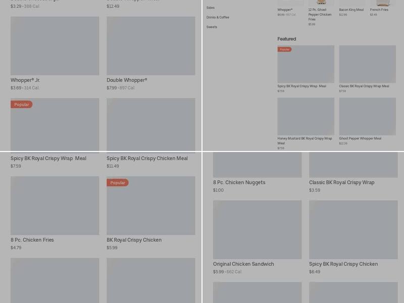 Burger King Menu
