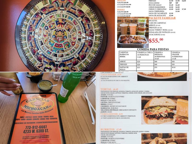 Carnitas Michoacan INC. Menu