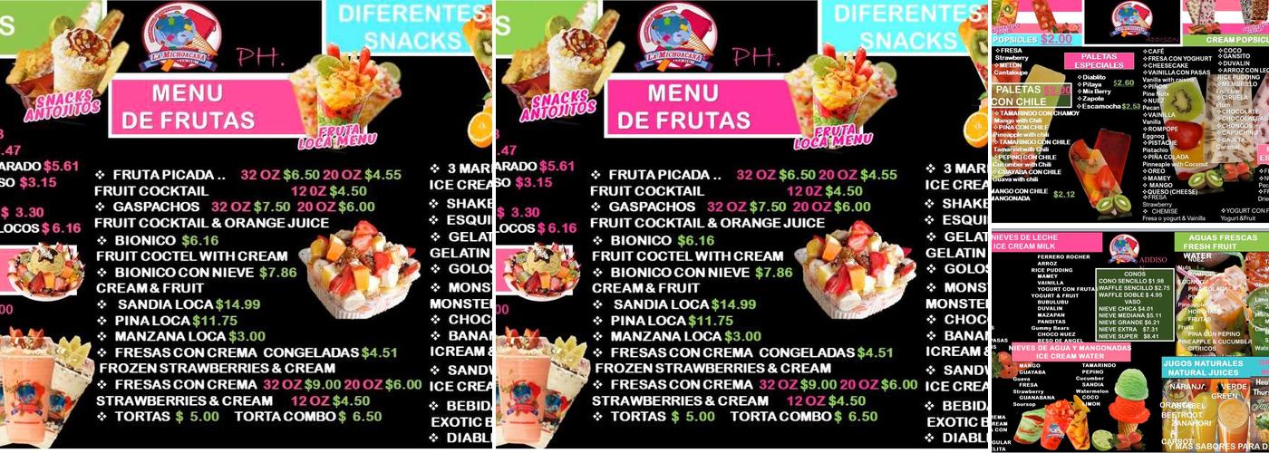 La Michoacana Premium Menu