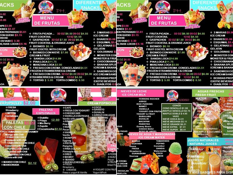 La Michoacana Premium Menu