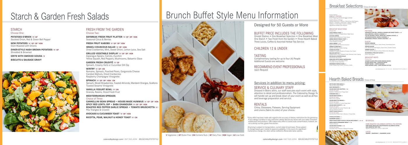 Catered by Design Menu