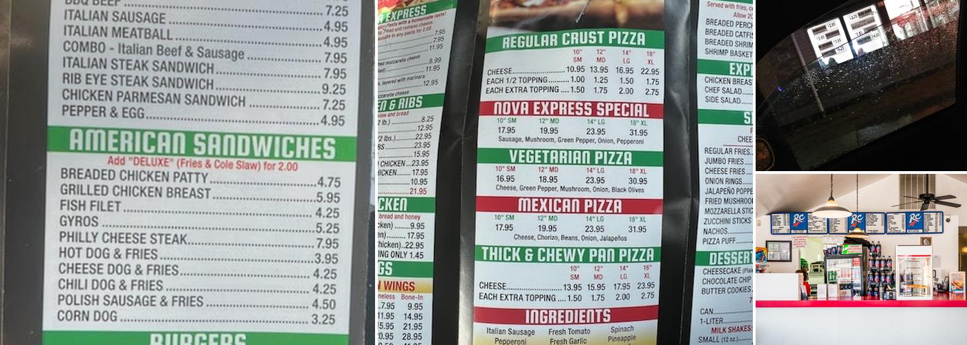 Pizza Nova Express Menu