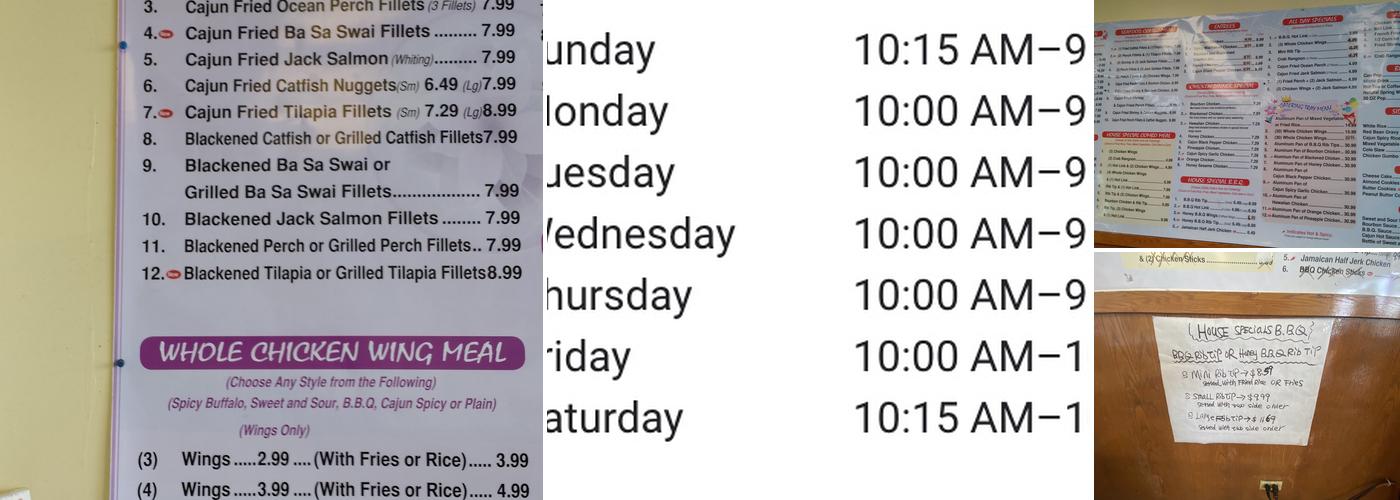 Wayne's BBQ & Cajun Menu