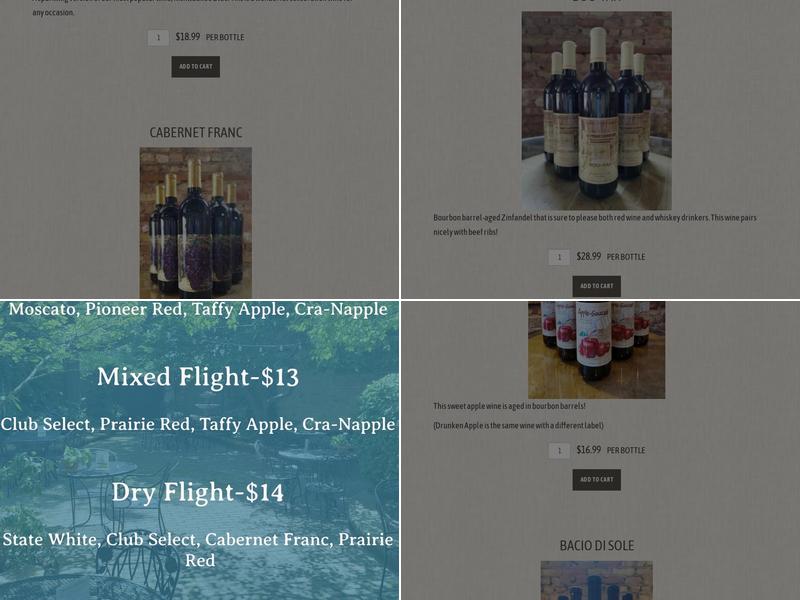 Prairie State Winery Menu