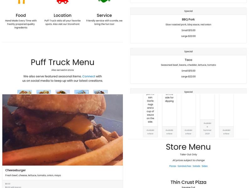 Tuff Puff Smoke Shop Menu