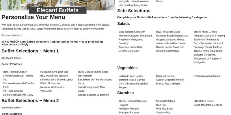 Upper Crust Catering Menu