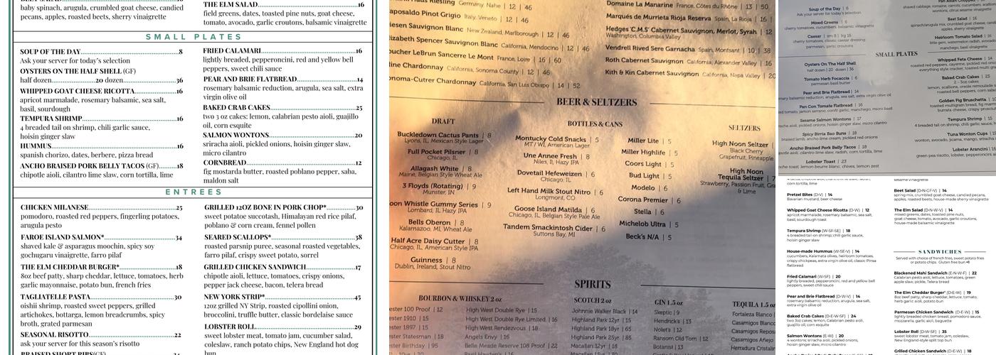 The Elm Menu