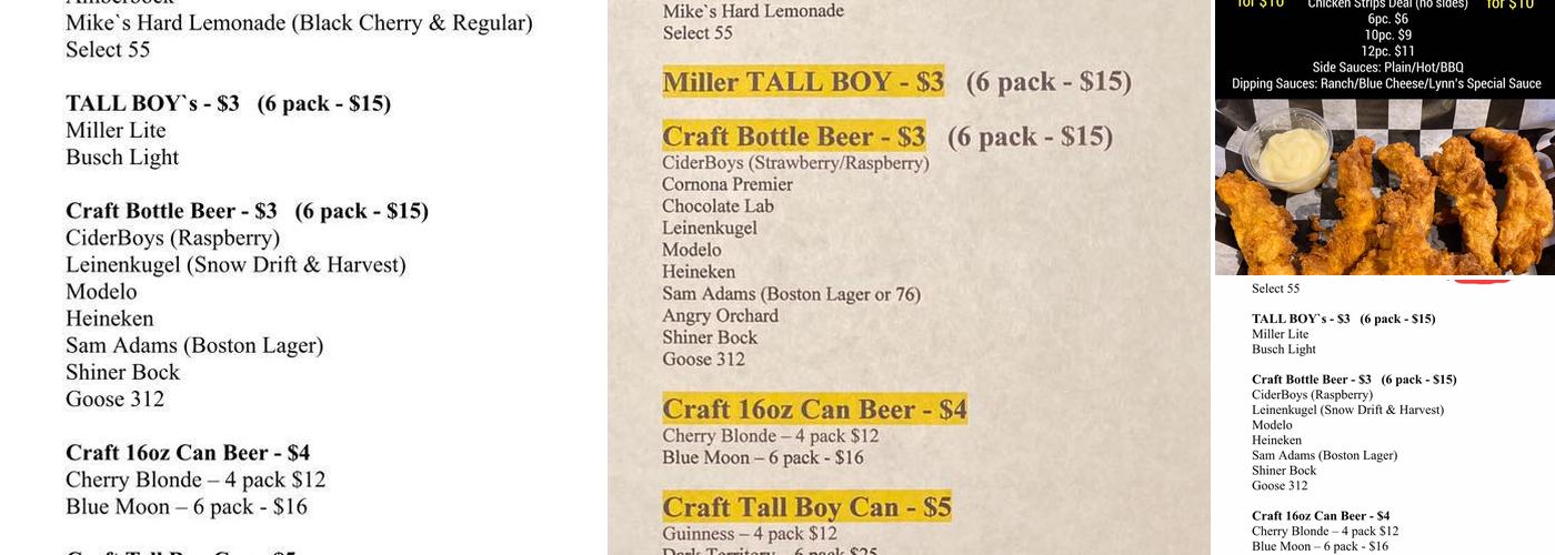 Brick Block Pub Menu