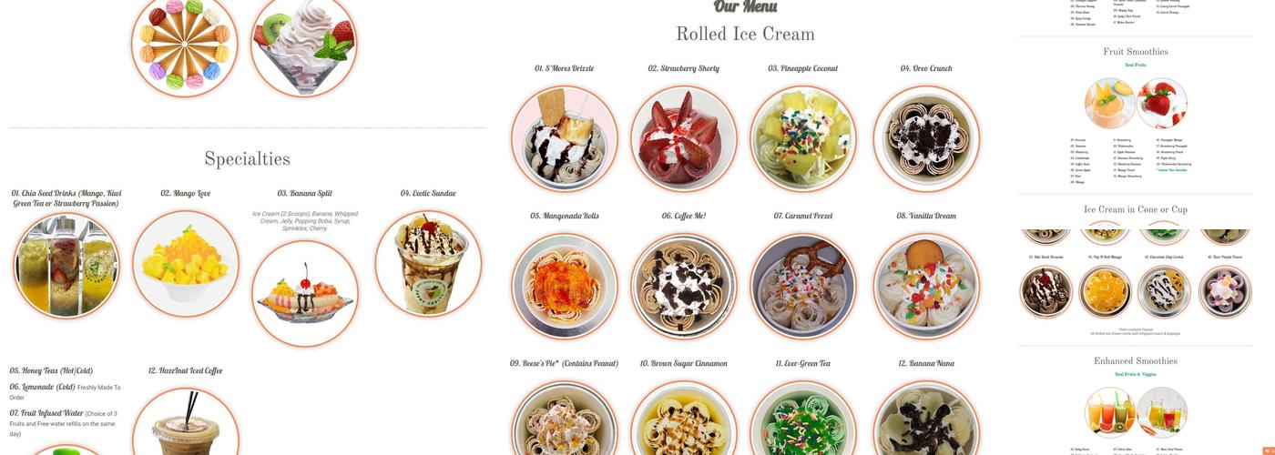 Touhy Fruity Menu