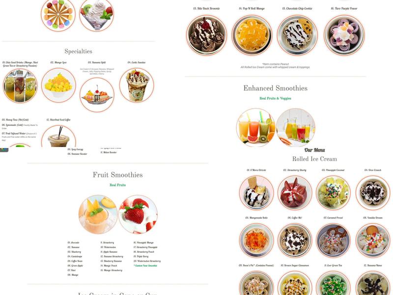 Touhy Fruity Menu