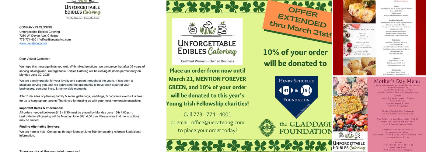 Unforgettable Edibles Catering Menu