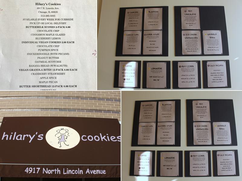 Hilary's Cookies Menu