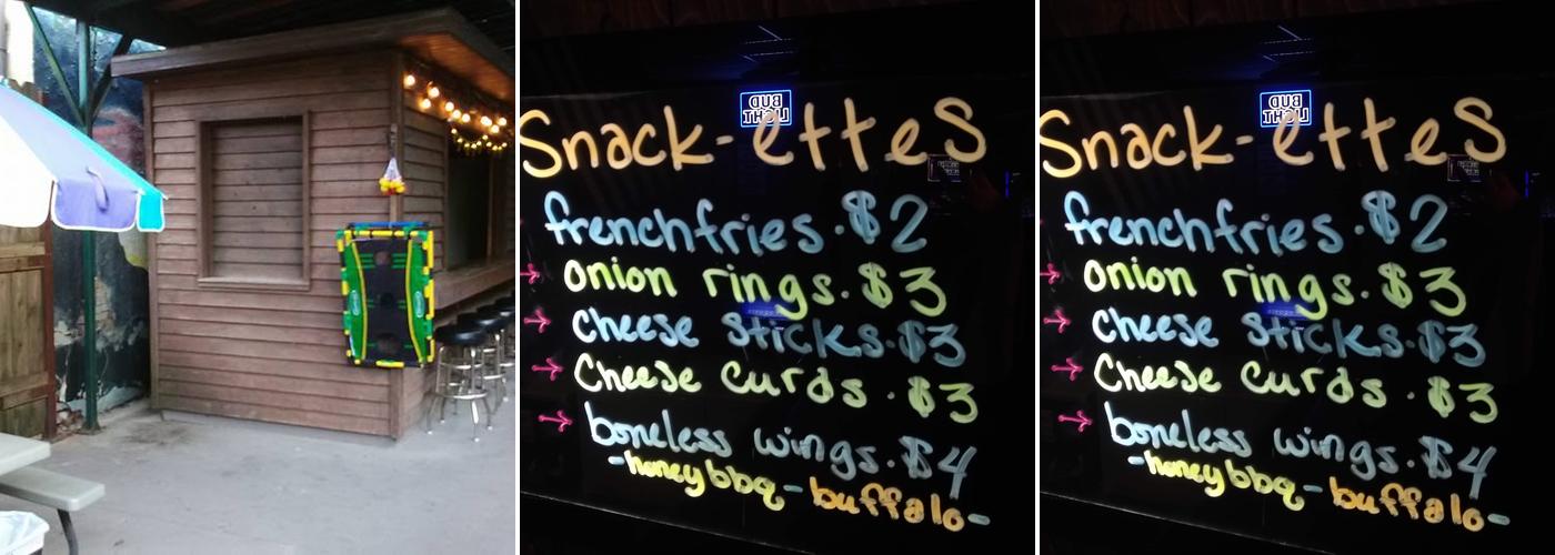 Crazy Crains Bar Menu