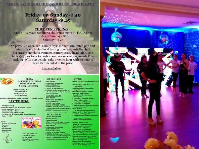 Grota Banquets & Catering Menu