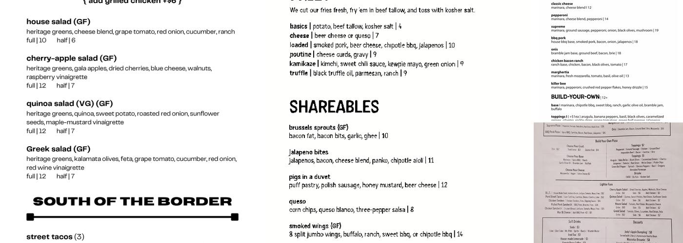 5 Arch Brewing Co Menu