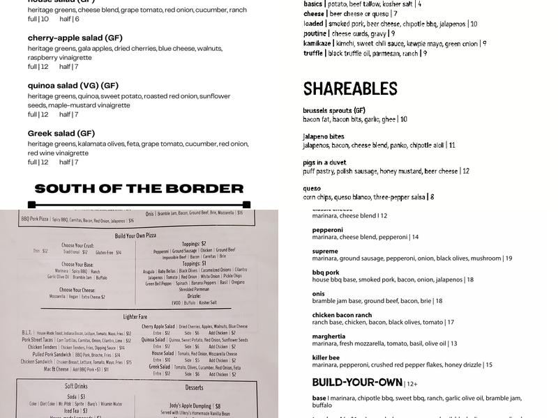 5 Arch Brewing Co Menu
